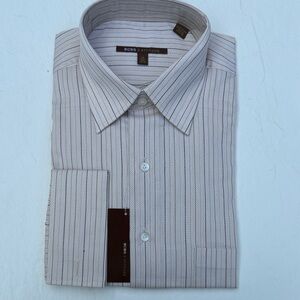 BCBG Men's Dress Shirt - White with Black Stripes
